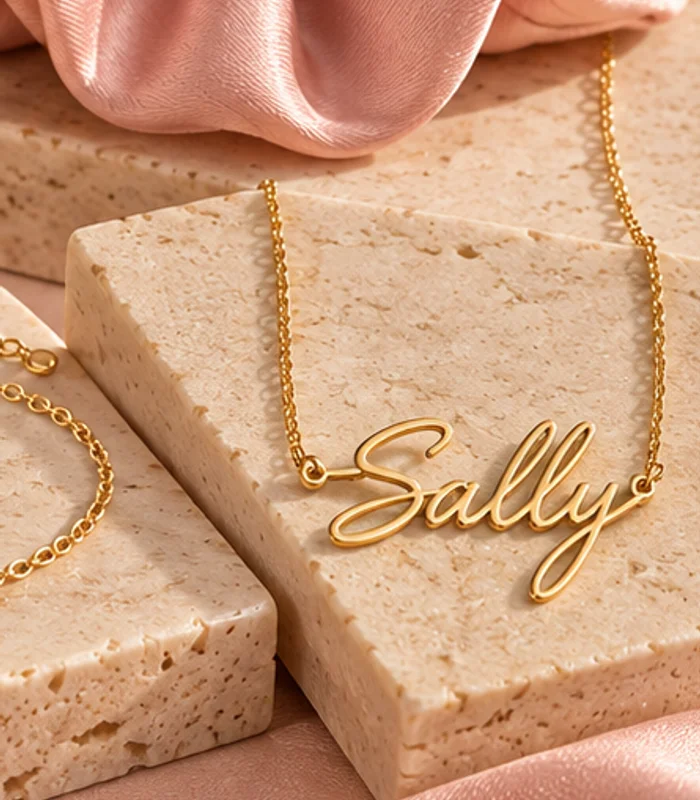 Signature Name Necklace concept, reference image